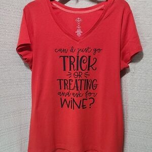 Hand Crafted Red Wine Trick or Treat Tee